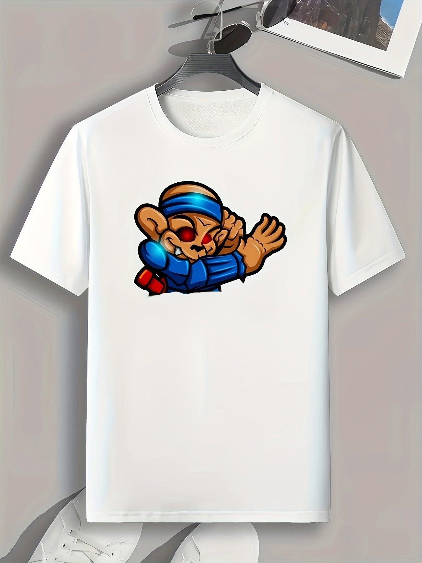 Cartoon Monkey Print Men's Graphic T shirt Casual Comfy Tees For Summer