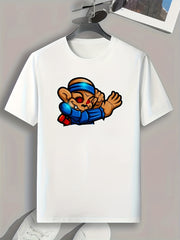 Cartoon Monkey Print Men's Graphic T shirt Casual Comfy Tees For Summer