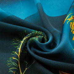 Deer Print Bandana Green Shawl Satin Square Scarf Classic Neckerchief Head Wrap