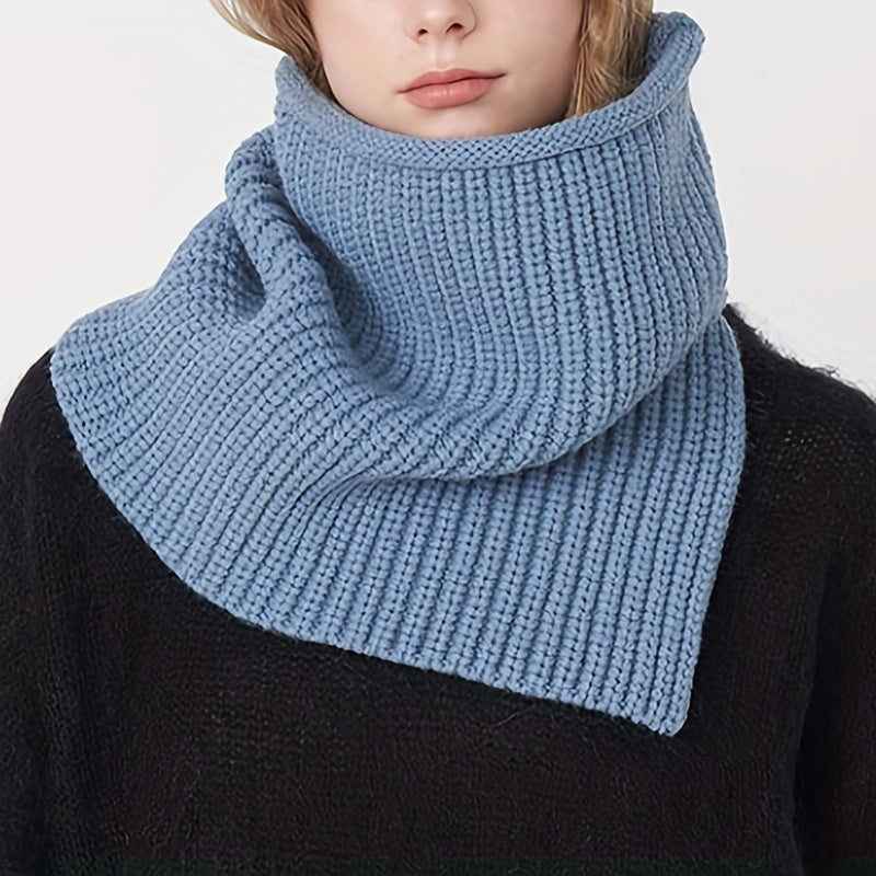 Vintage Knitted Scarf Elastic Neck Gaiter Casual Warm Infinity Scarf