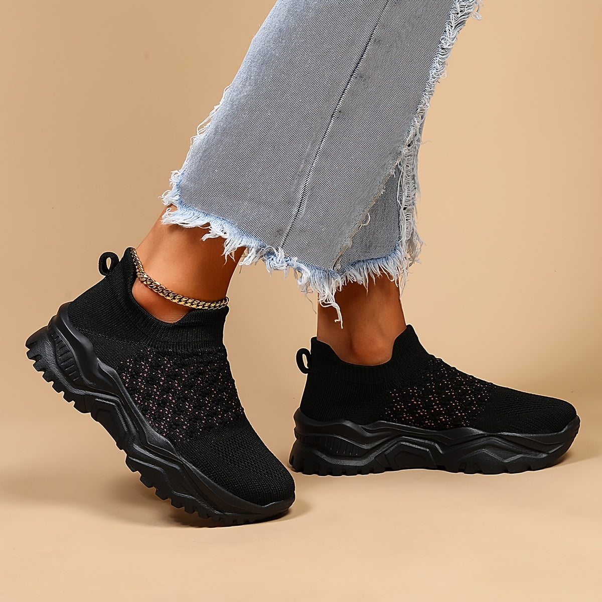 Women's Breathable Knit Sneakers Lightweight Comfy Casual Shoes