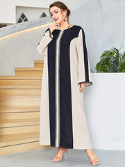 Colorblock Long Sleeve Maxi Dress