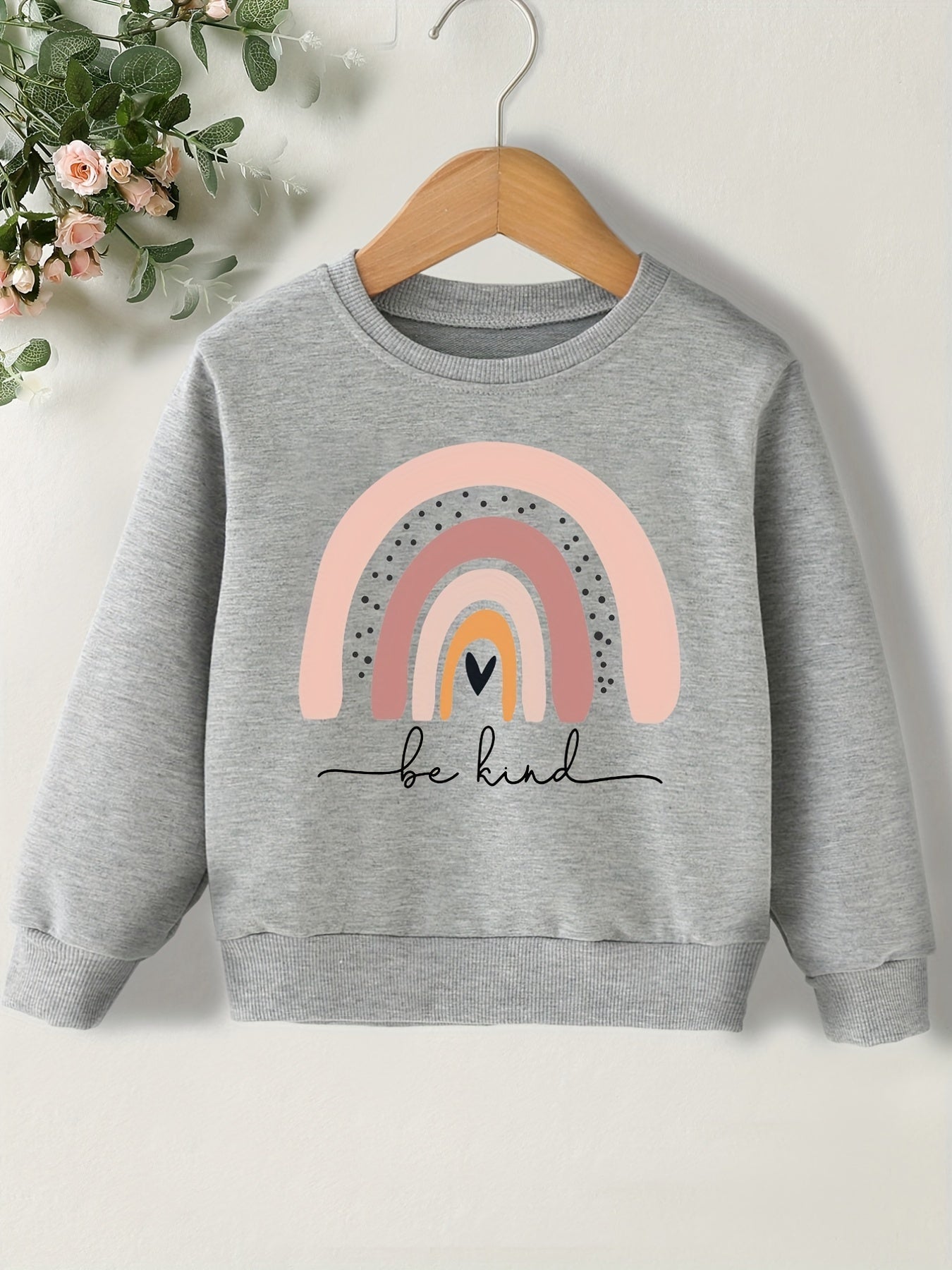 Girls Rainbow be Kind Print Sweatshirt