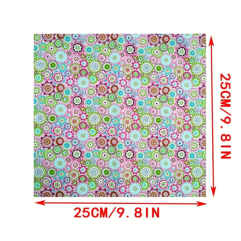 4pcs Multicolor Patchwork Fabric Cotton Quilting Material Floral Handcraf