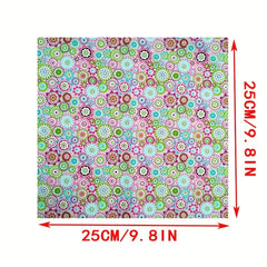 4pcs Multicolor Patchwork Fabric Cotton Quilting Material Floral Handcraf