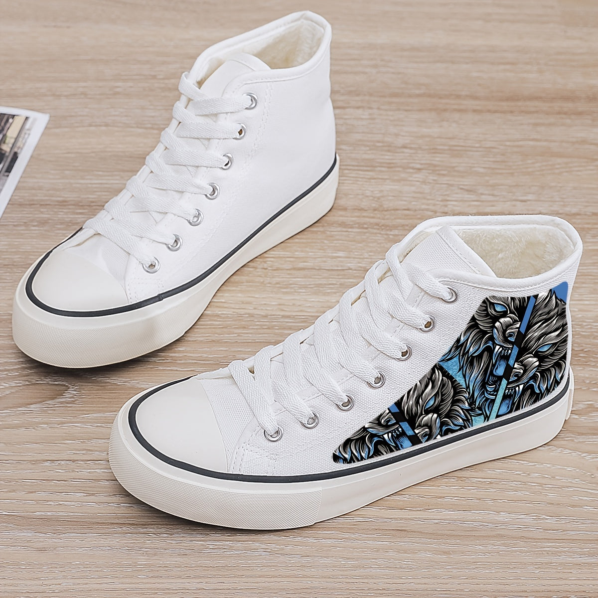 Animal Print Plush Lined Chunky Sneakers
