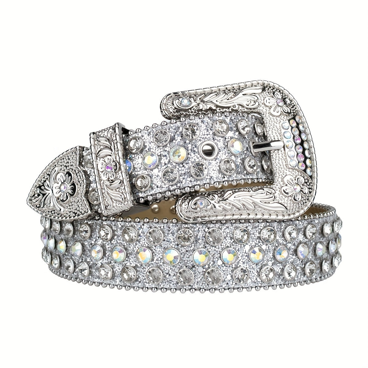 Rhinestone Belt Punk Western Cowboy Crystal Stone Belt For Jeans Dress