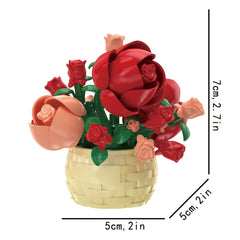 3D Mini Flowers Building Blocks Toys Magnolia Rose Sunflower Violet Flower