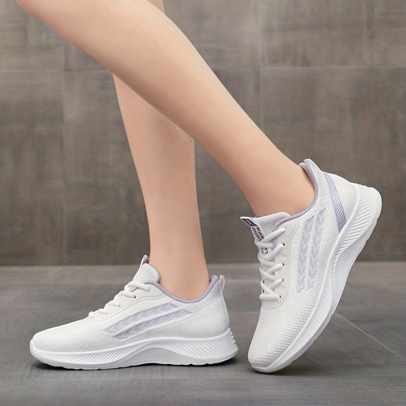 Women's Breathable Knit Sneakers Casual Lace Up Lightweight Sport Shoes