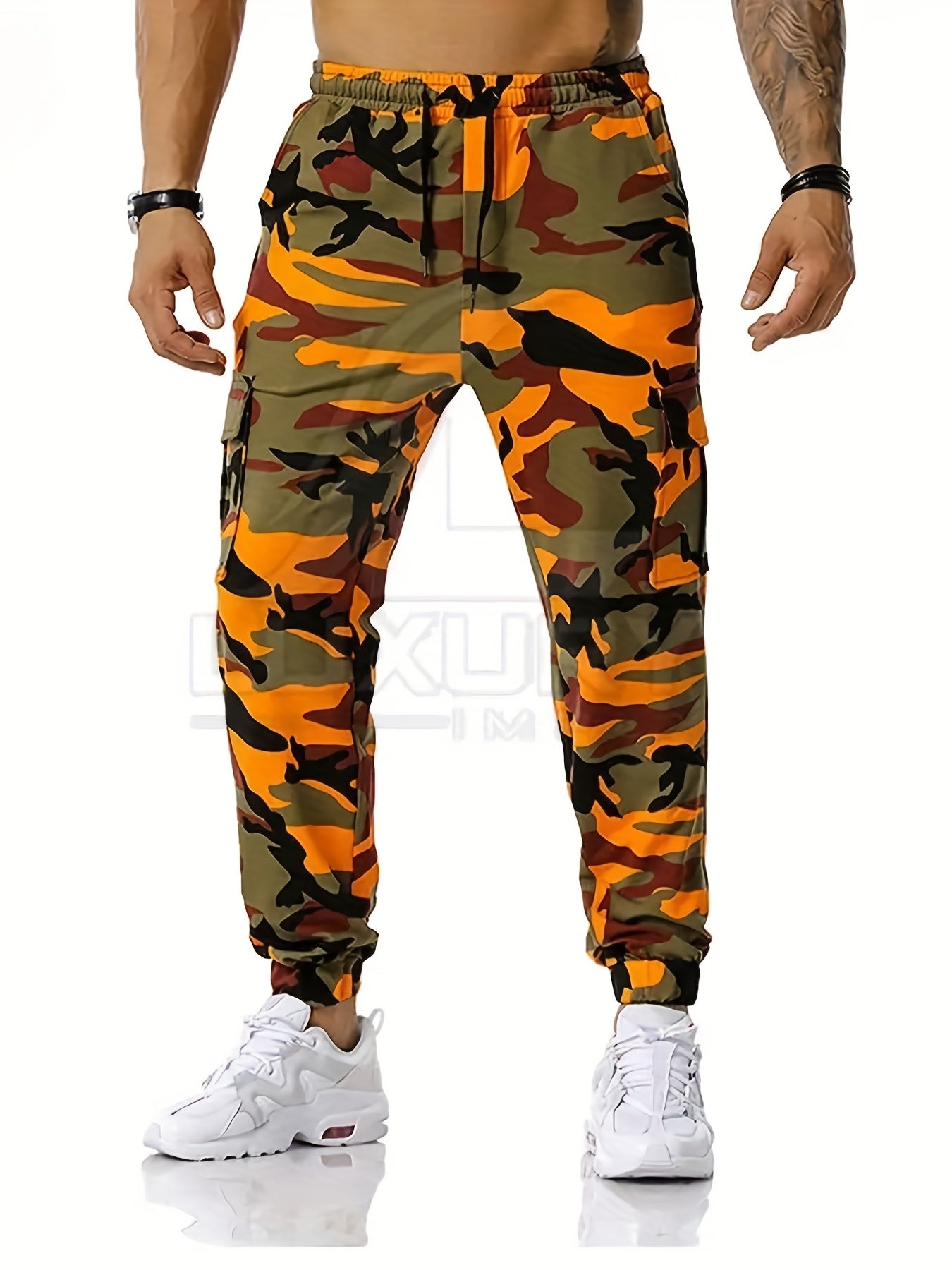 Men's Camo Cargo Pants Work Outdoors Streetwear