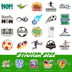 50pcs Football Stickers for Luggage Computer Notebook Soccer Party Favors