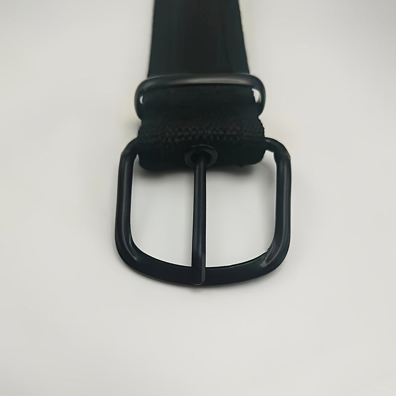 Men's Polyester Belt with Silver Buckle