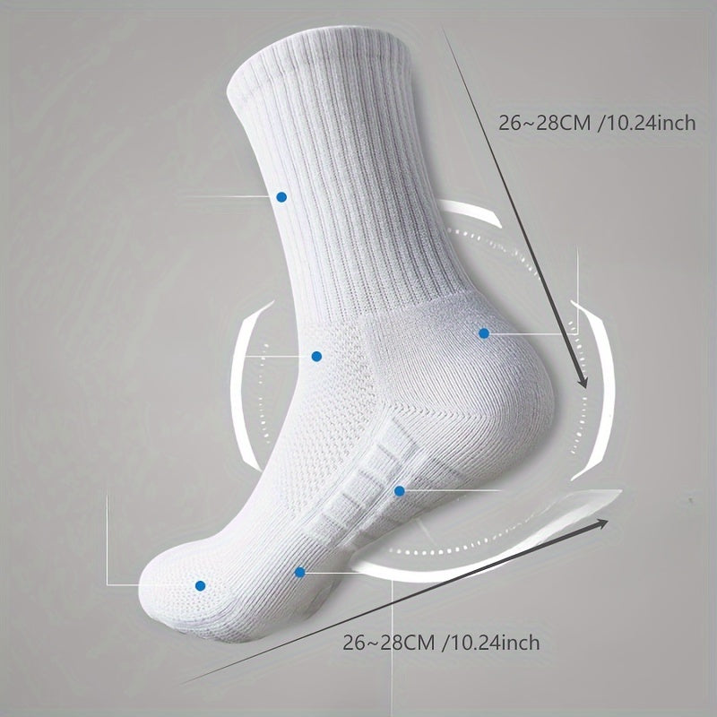 Men's Mid Crew Sport Socks - Cotton Blend, Comfy & Breathable
