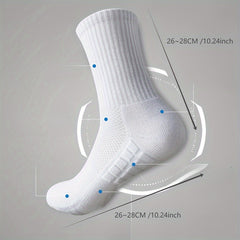 Men's Mid Crew Sport Socks - Cotton Blend, Comfy & Breathable