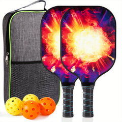 Carbon Fiber Pickleball Set 2 Paddles 4 Balls Bag Beginner Pickleball Paddle