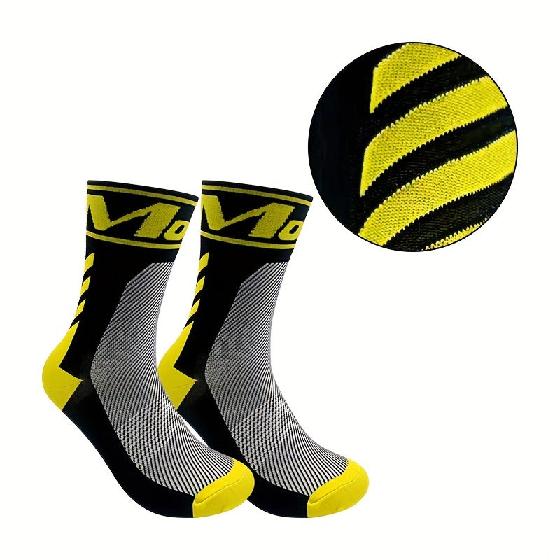 Breathable Cycling Socks Unisex Men Women Mid Calf Sports