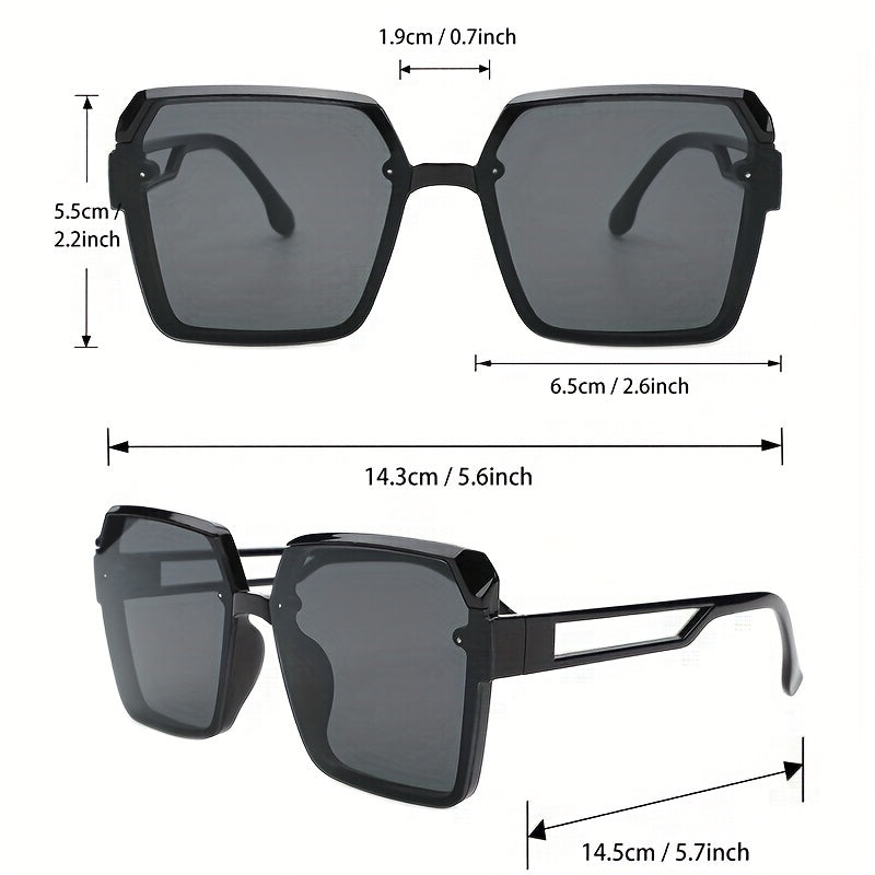 Y2K Large Square Sunglasses Hiphop Gradient Jelly Anti Glare Beach Travel UV400
