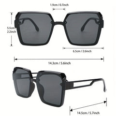Y2K Large Square Sunglasses Hiphop Gradient Jelly Anti Glare Beach Travel UV400