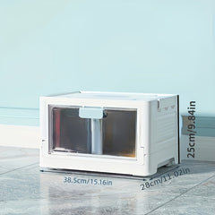 Large Capacity Clear Storage Bin With Wheels, Foldable Luggage Box