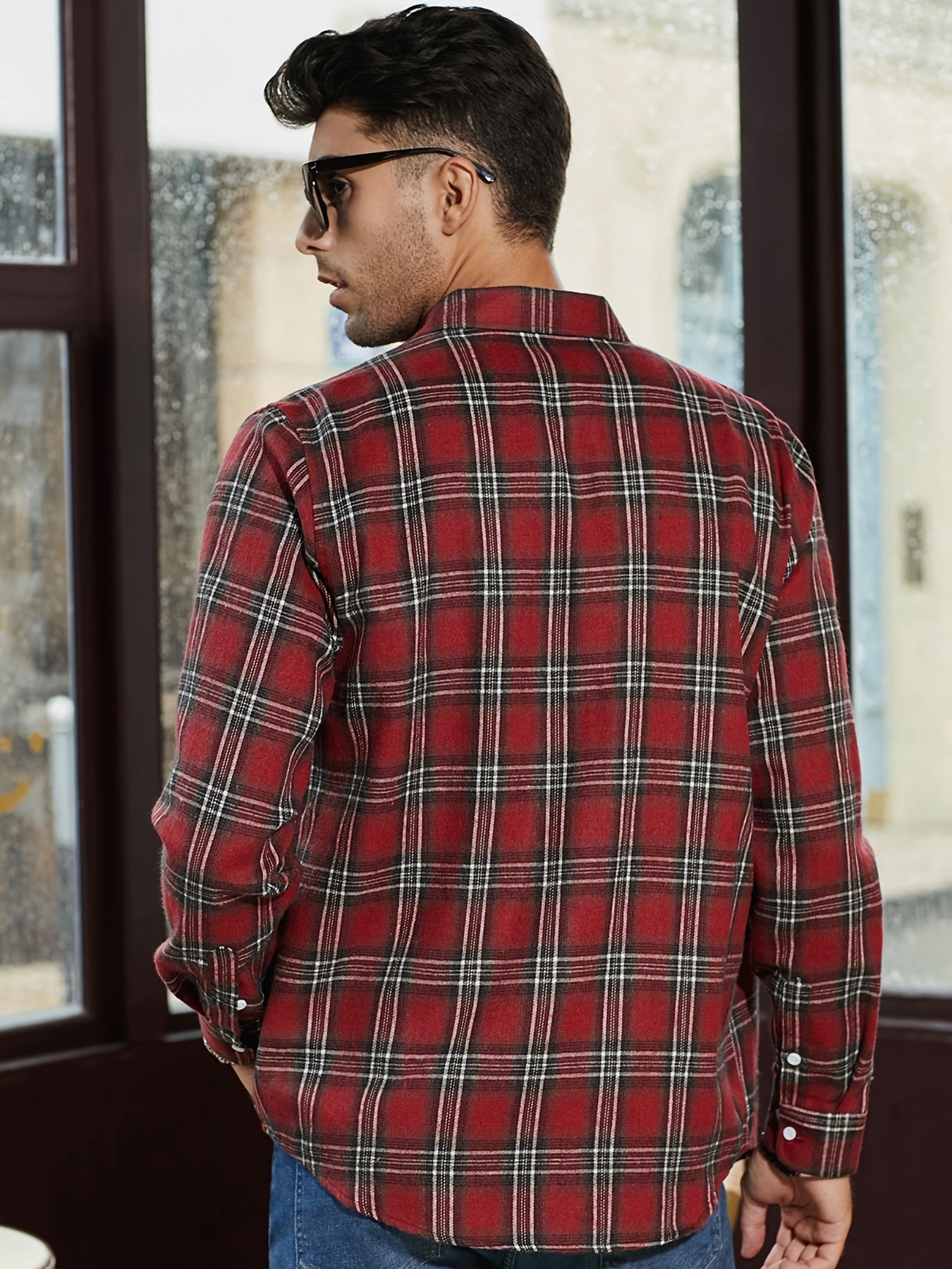 Men's Plaid Button Down Shirts for Autumn Winter