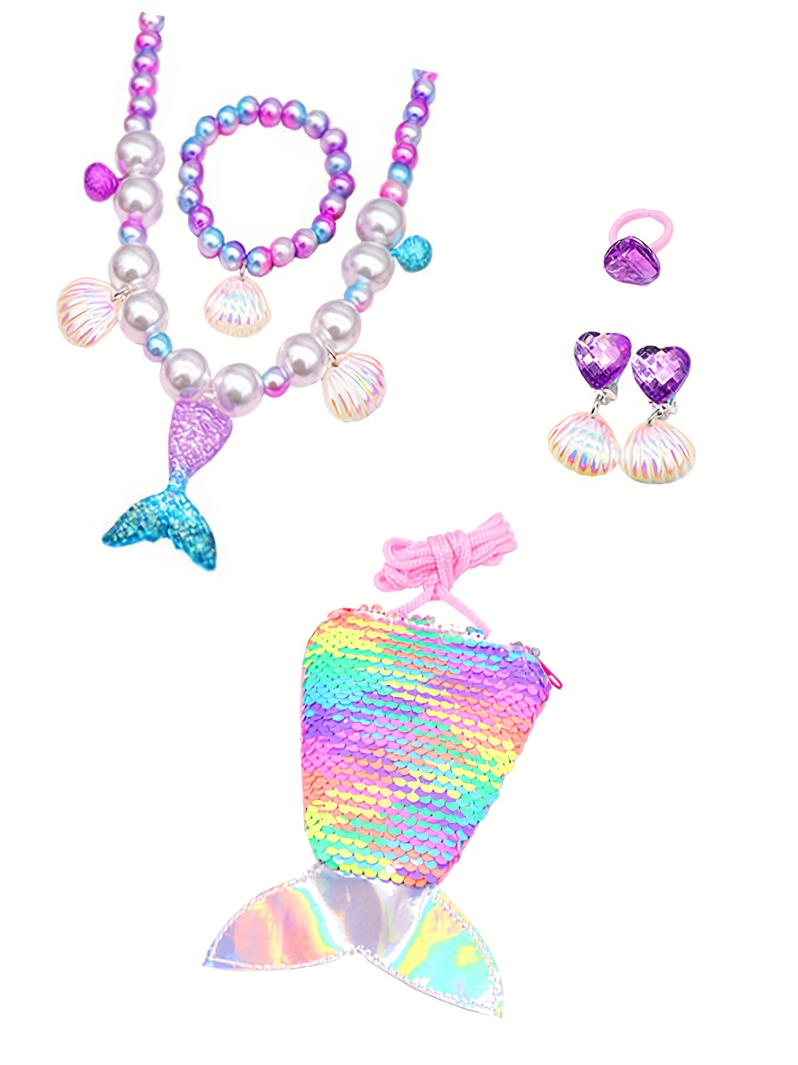 Girls Mermaid Tail Set with Accessories for Party