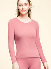 Women's Stretchy Thermal Top Soft Plush Crew Neck Base Layer