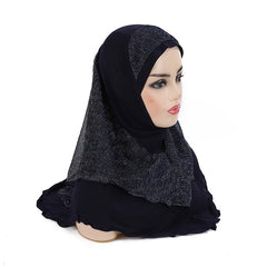 Muslim Crystal Hemp Golden Silk Veil Bandana