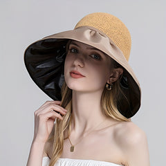 Crochet Sun Hat Wide Brim UV Protection Bucket Hat