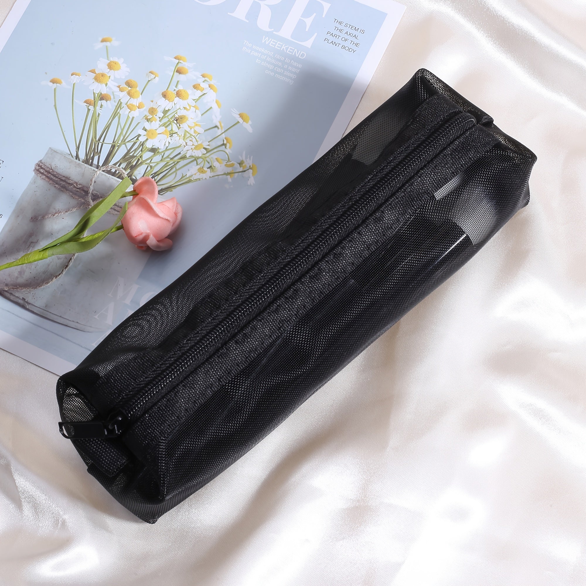 Travel Makeup Organizer with Zippered Pencil Case