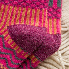 5 Pairs Geometric Pattern Mid Tube Socks Warm Women's Stockings