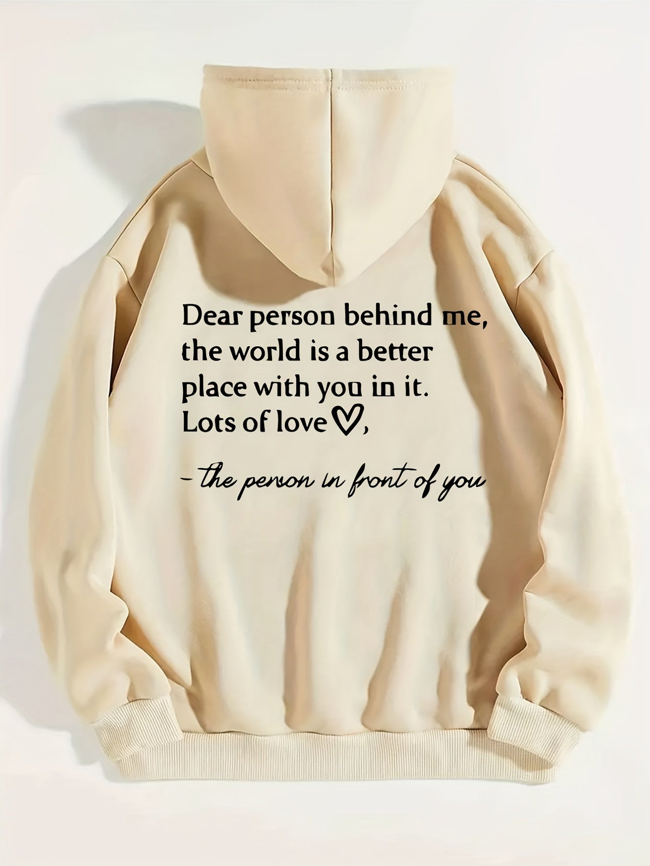 Letter Graphic Hoodie Long Sleeve Pullover Tee Shirt