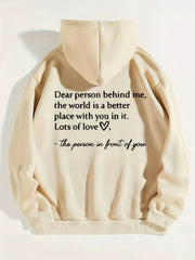 Letter Graphic Hoodie Long Sleeve Pullover Tee Shirt
