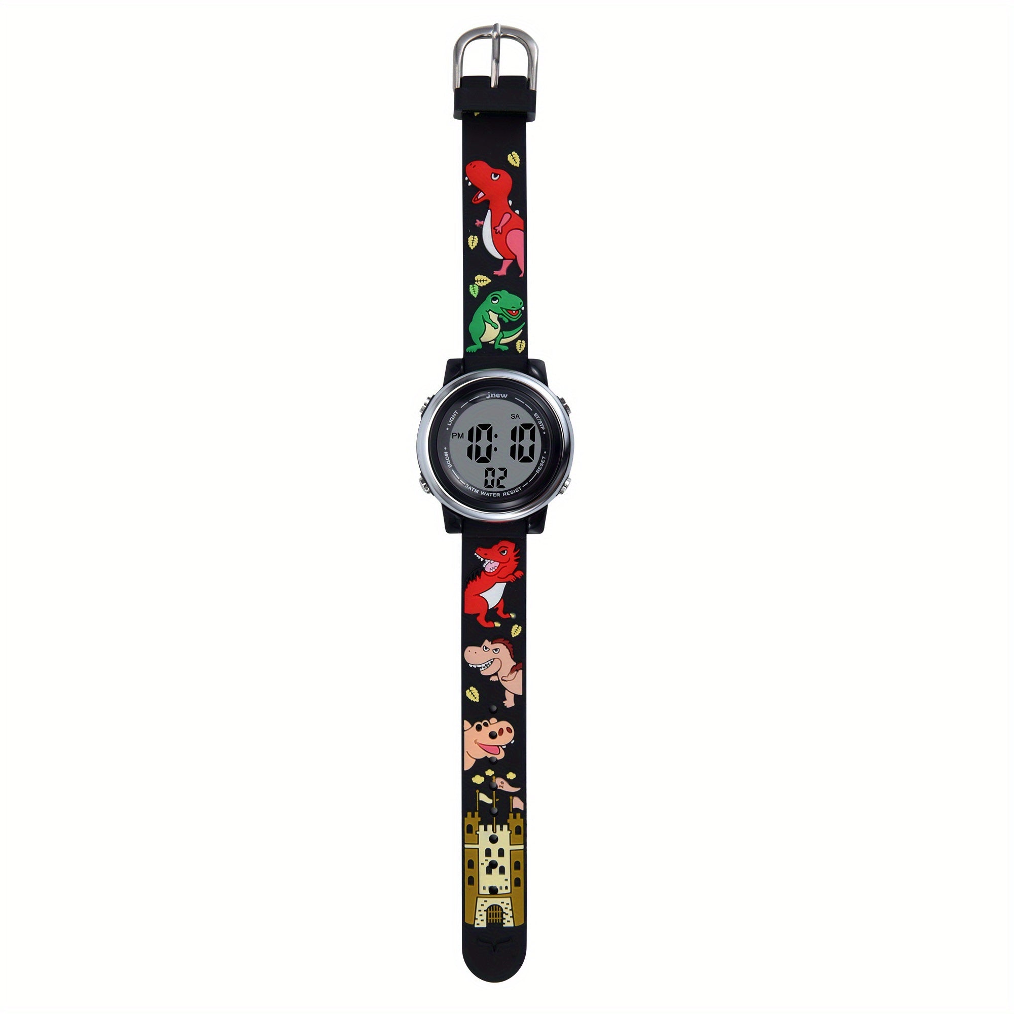 Cartoon Print Round Dial Silicone Watch Quartz Watch