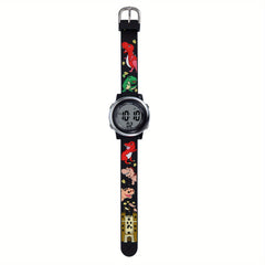 Cartoon Print Round Dial Silicone Watch Quartz Watch