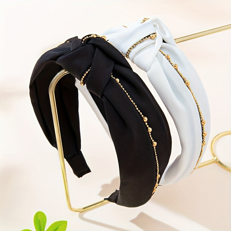 Chain Fabric Headband Wide Hair Hoop Hair Accessories for Women Girls