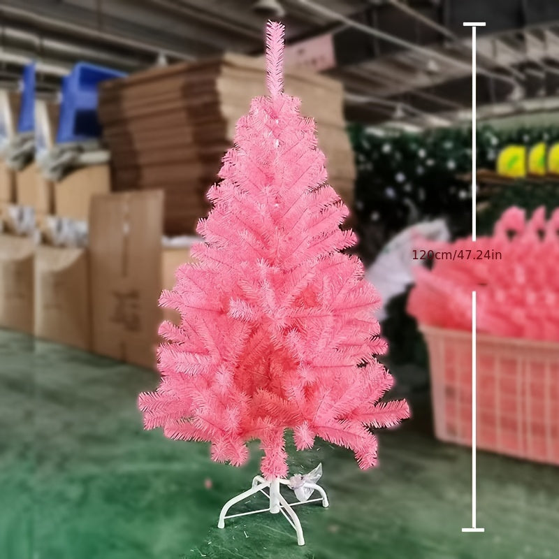 Pink Artificial Christmas Tree with Foldable Stand and 300 Tips