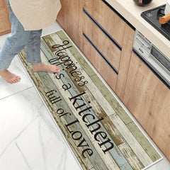 Vintage Anti Fatigue Kitchen Rug Absorbent Non Slip Stain Resistant Waterproof