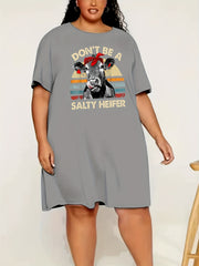 Cow & Letter Print Nightdress