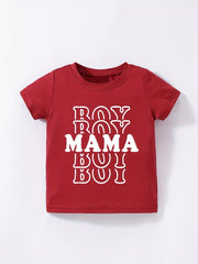 Little Boys Mama Boy Letter Graphic T Shirt Kids Babies Summer Tee