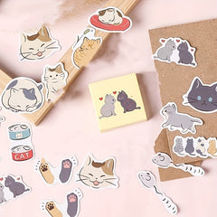 45pcs Cat Diary Album Decorative Sealing Stickers DIY Stickers