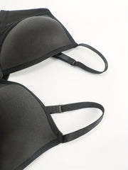 Solid Glossy T shirt Bras Comfy & Breathable Intimates Bra Women's Lingerie
