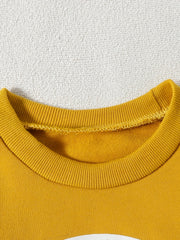 Baby Girls Letter Print Sweatshirt Halloween Pullover