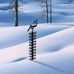 Courtyard Metal Snow Gauge Garden Large Iron Snowfall Measuring Rod