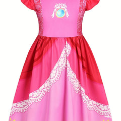 Kids Halloween Cosplay Girls Pink Dress Up Costume