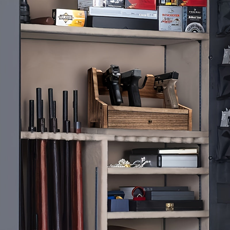 Solid Wood Rack with Drawer for Accessories Storage