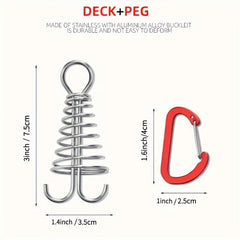 2pcs Stainless Steel Camping Deck Nails Tent Pegs