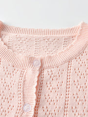 Girls Hollow Out Long Sleeve Button Up Cardigan Baby Kids Clothes