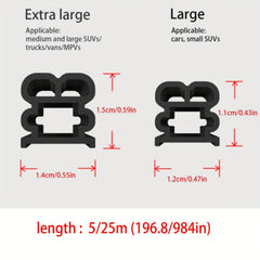 Car Door Rubber Seal Strip Double Layer Weather Strip 5m