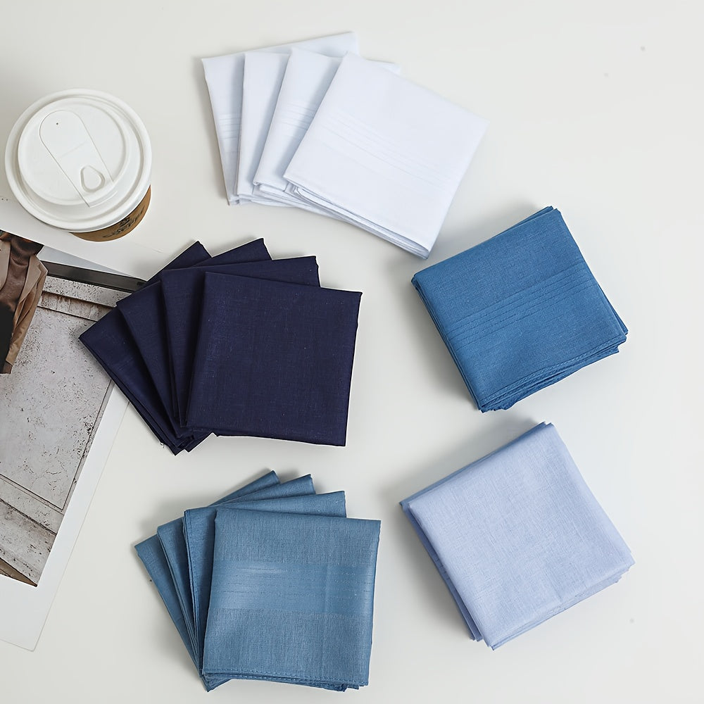 Men's Pocket Handkerchiefs 5pcs Assorted Colors Light Dark Teal Brown
