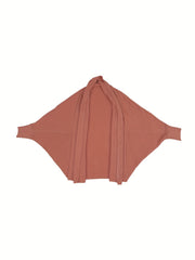 Solid Batwing Sleeve Open Front Knit Cardigan